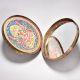 Indian Handmade Engraved Round Box Made of Brass and Glass