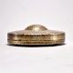 Indian Handmade Engraved Round Box Made of Brass and Glass