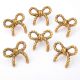 6 Pieces Handmade Gold Vintage Aluminium Bow Cabinet Knobs