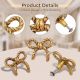 6 Pieces Handmade Gold Vintage Aluminium Bow Cabinet Knobs