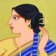 Bengali Couple in Conversation Painting by Lalu Prasad Shaw