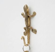 Golden Brass Lizard Wall Hook