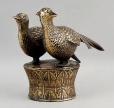 Handcrafted Brass Bird Figurine Decorative Vintage Sculpture