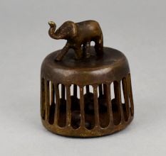 Vintage Brass Foot Scrubber with Elephant Handle