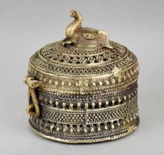 Handcrafted Brass Elephant Jewelry Box Vintage Keepsake