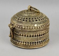 Handcrafted Brass Ornate Jewelry Box Vintage Decorative Storage