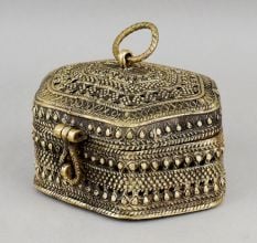 Handcrafted Brass Decorative Jewelry Box Ornate Storage Case