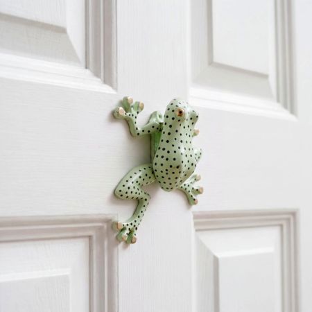 Brass Green Frog Door knocker