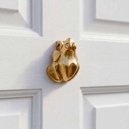 Handmade Rustic Brass Frog Door Knocker