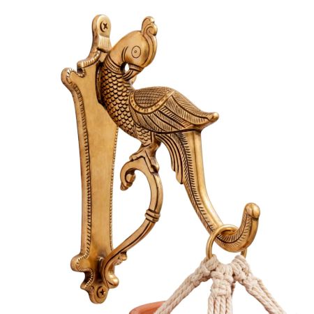 Brass Golden Peacock Design Wall Bracket