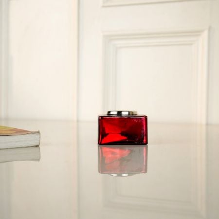 Beautiful Premium Glass Candle Holders in Red Shade for Decor