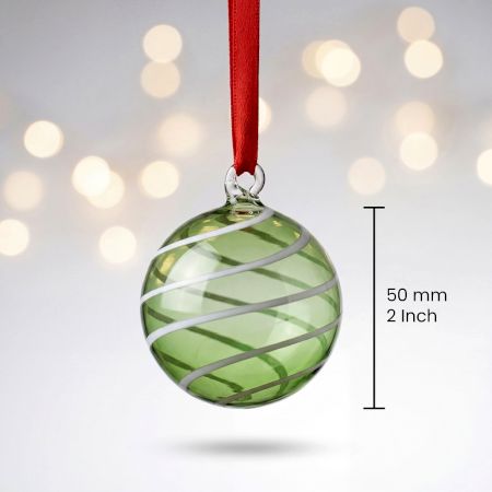 12 Pieces Multicolor Handmade Glass Christmas Ball Hanging Ornaments