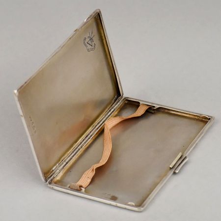 JF Birmingham Sterling Silver Oriental Enamel Cigarette Case