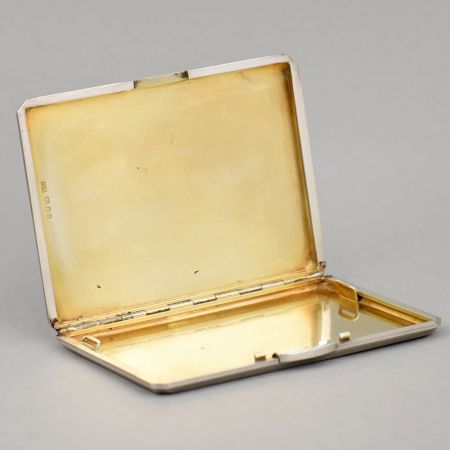 P&B Sterling Silver Cat Enamel Cigarette Case