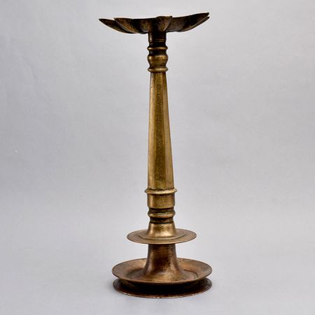 Handmade Brass Oil Lamp from South India for Decor