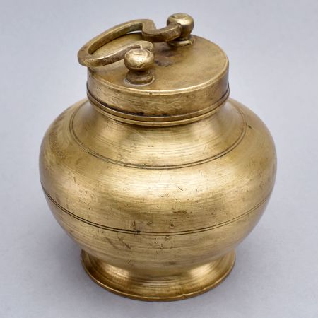 South Indian Vintage Brass Holy Ganga Jali Pot for Decor
