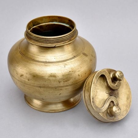 South Indian Vintage Brass Holy Ganga Jali Pot for Decor