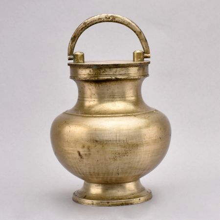 Handmade Brass Holy Ganga Jali Water Pot for Prayer Room