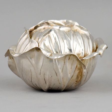 Handcrafted Silver Buccellati Rose Blossom Sculpture