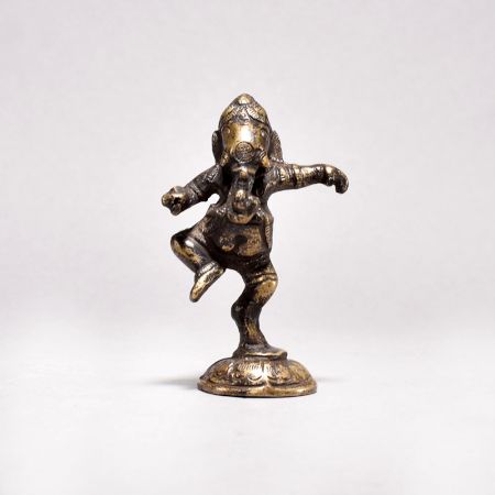 Handcrafted Vintage Finish Brass Lord Ganesha Statue for Decor