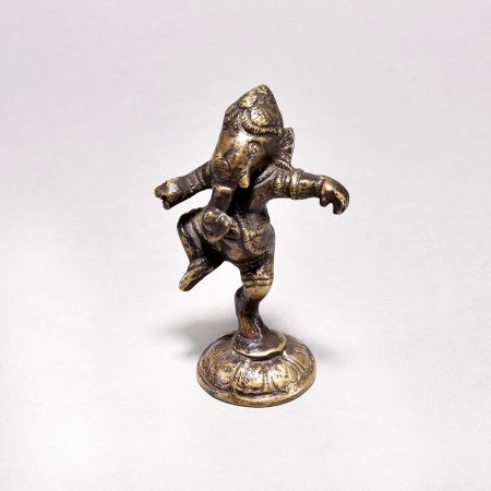 Handcrafted Vintage Finish Brass Lord Ganesha Statue for Decor