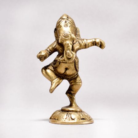 Dancing Lord Ganesha Brass Statue for Home Decoration