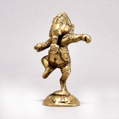 Dancing Lord Ganesha Brass Statue for Home Decoration