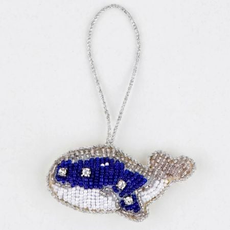 Handcrafted Beaded Whale Bag Charm