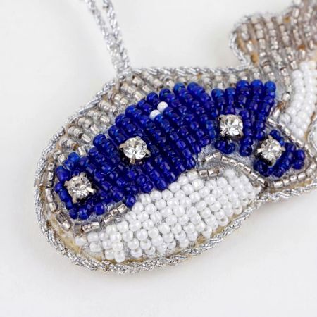 Handcrafted Beaded Whale Bag Charm