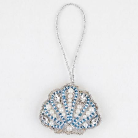 Handmade Beaded Scallop Shell Bag Charm