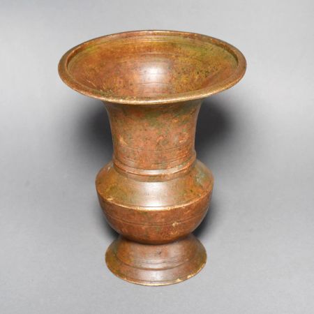Vintage Handcrafted Brass Kolambi with Warm Aged Patina