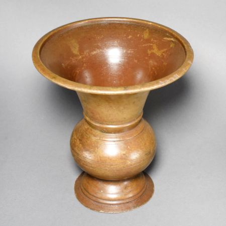 Vintage Handcrafted Brass Kolambi with Classic Flared Rim