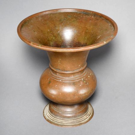 Vintage Handcrafted Brass Kolambi with Broad Flared Rim