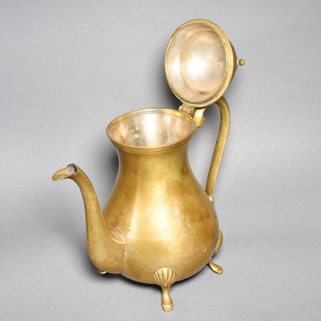 Vintage Handcrafted Brass Lidded Pouring Pot