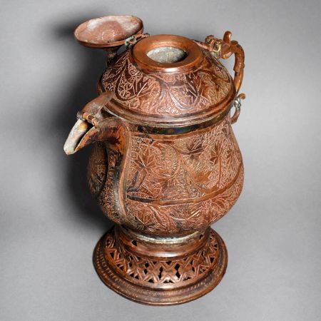 Vintage Handcrafted Copper Samovar Tea Urn with Burner