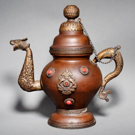 Vintage Handcrafted Copper Brass Decorative Ewer Vessel