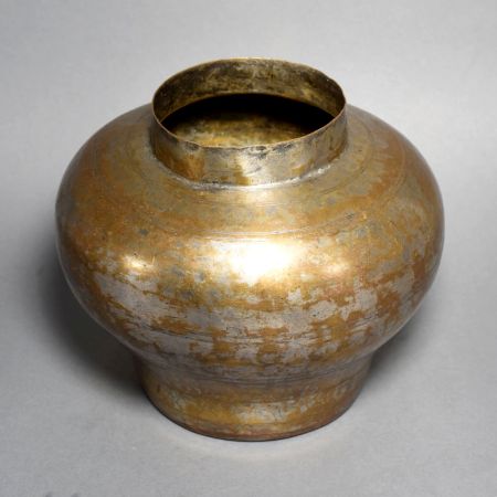 Vintage Handcrafted Brass Dharani Round Vase