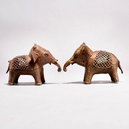 Decorative Pair of Brass Elephant Statue for Collection