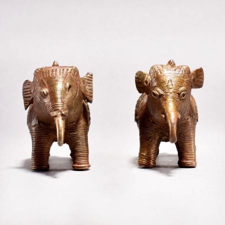 Decorative Pair of Brass Elephant Statue for Collection