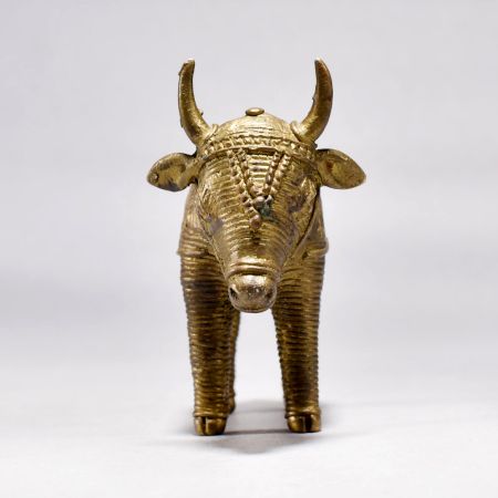Tribal Art Handmade Brass Nandi Bull for Home Decoration