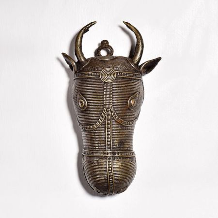Handmade Brass Nandi Bull Head Wall Hanging for Decor