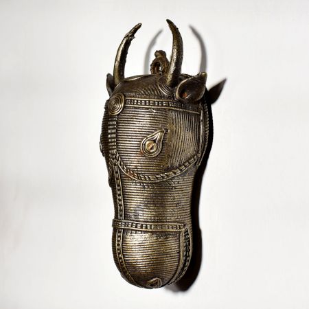 Handmade Brass Nandi Bull Head Wall Hanging for Decor
