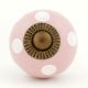 Pink Polka Dotted Small Ceramic Cabinet Knobs