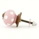 Pink Polka Dotted Small Ceramic Cabinet Knobs