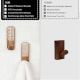 6 Pieces Designer Wooden Adhesive Wall Hooks With Geometric Patterns