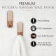 6 Pieces Designer Wooden Adhesive Wall Hooks With Geometric Patterns