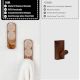 6 Pieces Wooden Decorative Adhesive Wall Hooks
