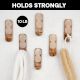 6 Pieces Wooden Decorative Adhesive Wall Hooks