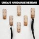 6 Pieces Wooden Decorative Adhesive Wall Hooks