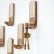 6 Pieces Handmade Wooden Decorative Adhesive Wall Hooks